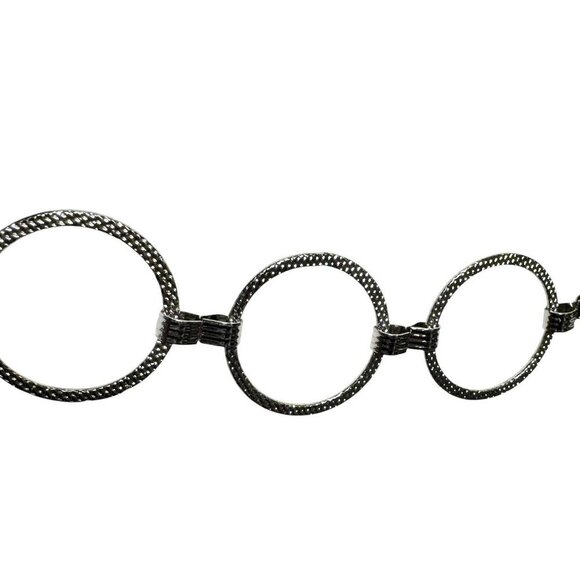 Vintage 90's silver colored open circle chain belt womens one size - Picture 5 of 6